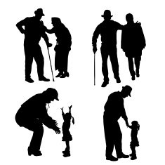 Vector silhouettes of different people N64
