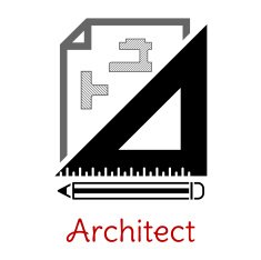 Black and white architect icon N2