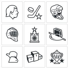 Russian hockey icon Vector Illustration