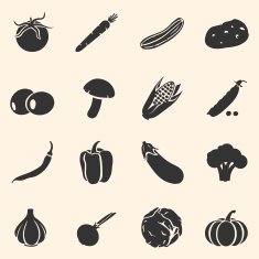 Vector Set of Vegetables Icons N3