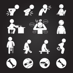 Sick ill Fever Pictogram Icon Set 2