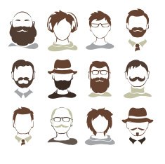 Set illustrations -- male avatars N2