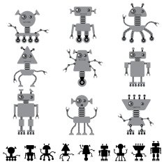 Little abstract robot doodle collection N2
