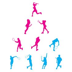 Female & male tennis players