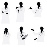 Waist up female doctor vector images