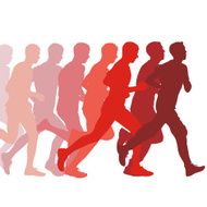 Set of silhouettes Runners on sprint men N5