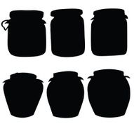 Vector silhouette of glass jars