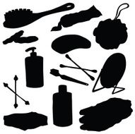 Vector silhouette of the elements for bathroom