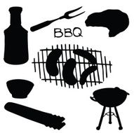 Vector silhouette elements barbecue
