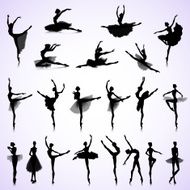Set of female ballet