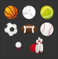 Sport equipment icons set