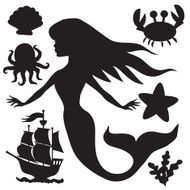 Mermaid vector silhouette N3