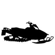 Silhouette snowmobile