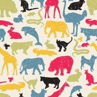 Animals silhouette seamless pattern