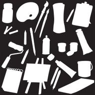 vector silhouette art supplies
