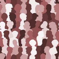 Seamless pattern of people silhouettes N2