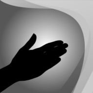 Vector silhouette of a hand