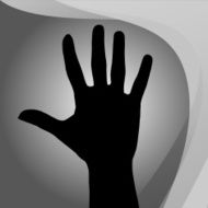 Vector silhouette of a hand N2