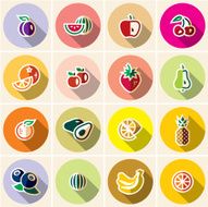 Fruits icons set N2