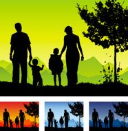 Family silhouette of quality time together N2