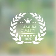 Circular laurel wreath with commercial brand in vintage style