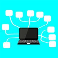 icon laptop with banners