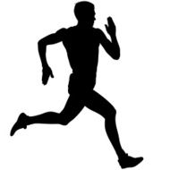 Athlete on running race silhouettes N2