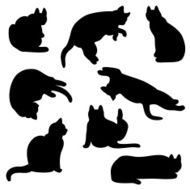 cat silhouette set