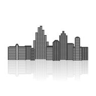 Black silhouette of city