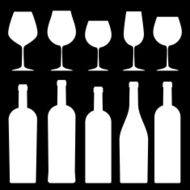 Bottles and wineglasses