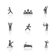 Man Action Icons Set