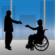 Vector silhouettes of people N123