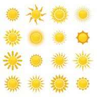 vector collection of sun icons