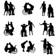 Vector silhouette of couple N191
