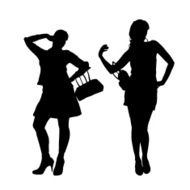 Vector silhouette of a couple N138