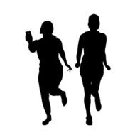 Vector silhouette of a couple N143