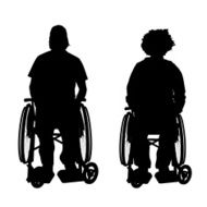 Vector silhouettes of couple N64