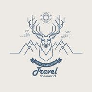 Wild animals Flat line illustration N2