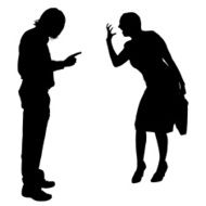 Vector silhouette of couple N192
