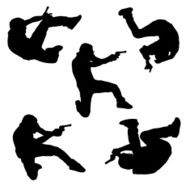 Action heroes with handguns
