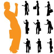 Vector silhouette of businesswoman N57