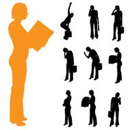Vector silhouette of businesswoman N58