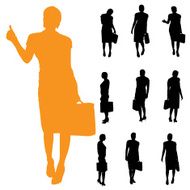 Vector silhouette of businesswoman N59