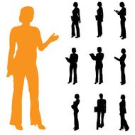 Vector silhouette of businesswoman N60