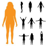 Vector silhouette of a woman N1141