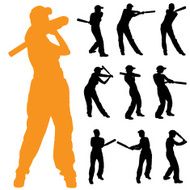 Vector silhouette of a woman N1142