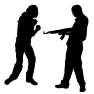 Vector silhouette of a man N292