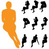 Vector silhouette of a woman N1146