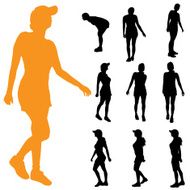 Vector silhouette of a woman N1147