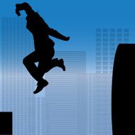 Vector silhouette of a man N296